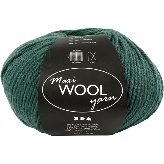 Wolgaren, L: 125 M, groen, 100 gr/ 1 bol