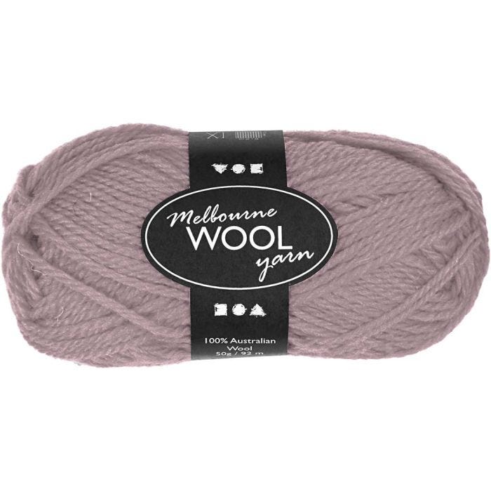 Pelote de laine Melbourne, L : 92 M, mauve clair, 50 gr/ 1 boule