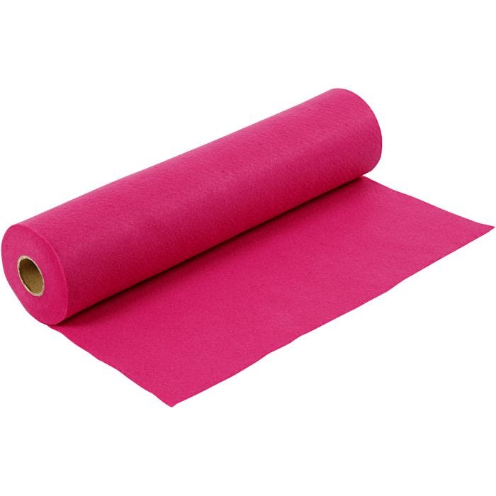 Feutrine synthétique, L : 45 cm, ép. 1,5 mm, 180-200 gr, cerise, 5 m/ 1 rouleau