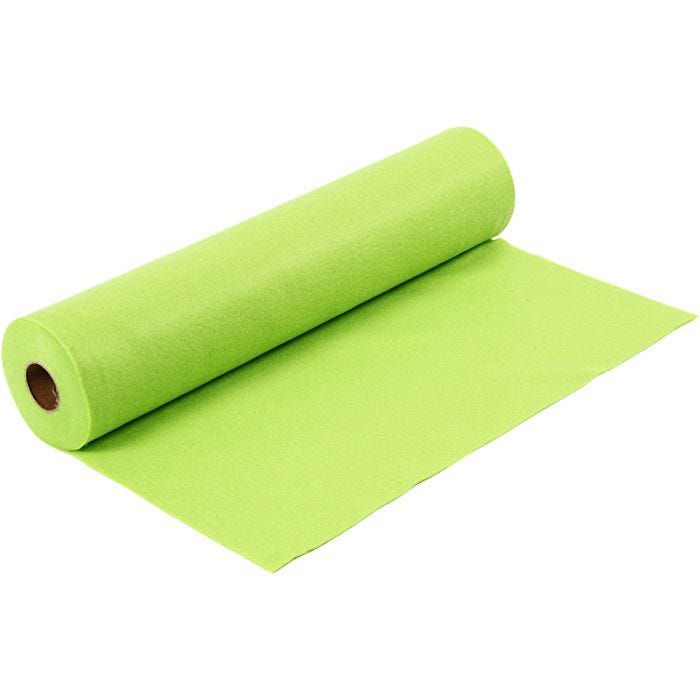 Feutrine synthétique, L : 45 cm, ép. 1,5 mm, 180-200 gr, vert clair, 5 m/ 1 rouleau