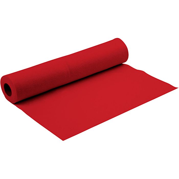 Feutrine synthétique, L : 90 cm, ép. 1,5 mm, rouge, 5 m/ 1 rouleau
