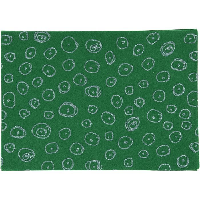 Feutrine synthétique, A4, feuille 210x297 mm, ép. 1 mm, vert, 10 flles/ 1 Pq.