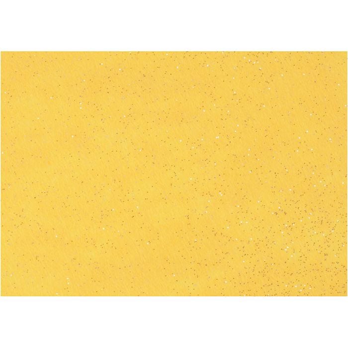 Feutrine synthétique, A4, feuille 210x297 mm, ép. 1 mm, jaune, 10 flles/ 1 Pq.