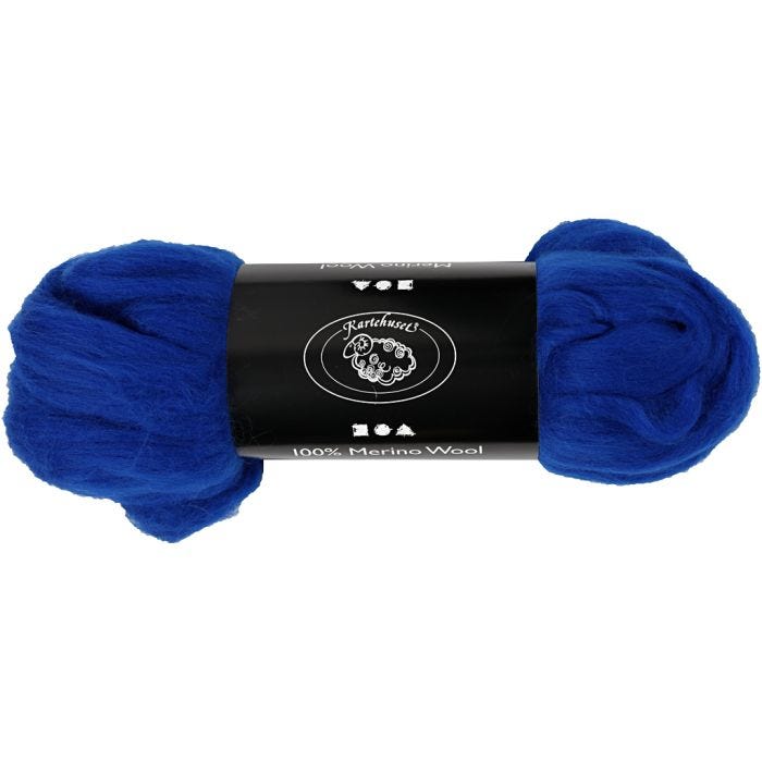 Laine Mérinos, ép. 21 my, bleu roi, 100 gr/ 1 Pq.