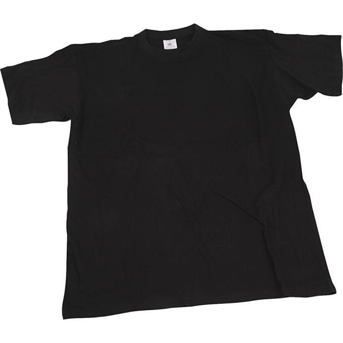 T-shirts, L : 55 cm, dim. large, col rond, 145 gr, noir, 1 pièce