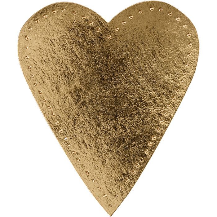 Coeur, H : 12 cm, L : 10 cm, 350 gr, or, 4 pièces/ 1 Pq.