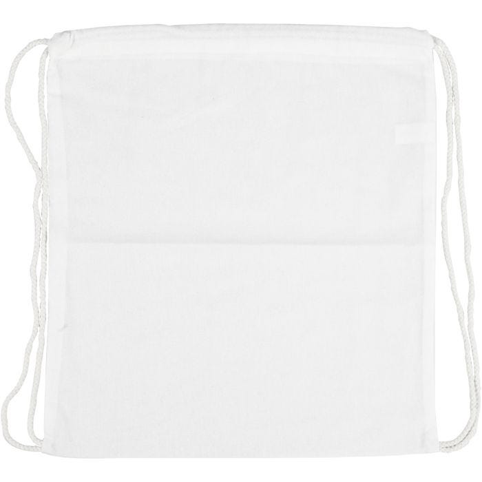 Tas met treksluiting, afm 37x41 cm, 130 gr, wit, 1 stuk