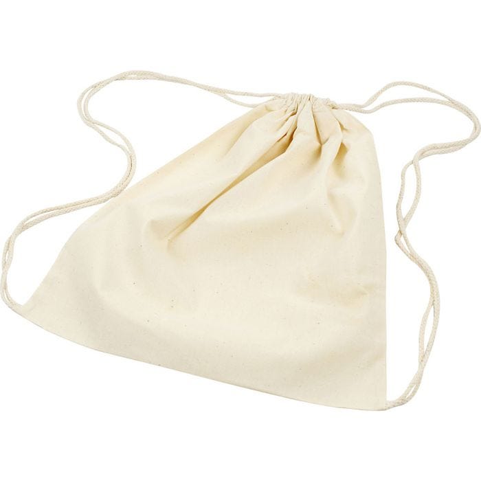 Sac à Cordons, dim. 37x41 cm, 115 gr, naturel clair, 3 pièces/ 1 Pq.