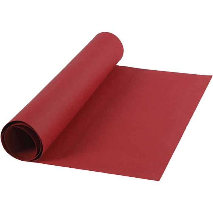 Papier imitation cuir, L : 50 cm, unicolor, 350 gr, rouge, 1 m/ 1 rouleau