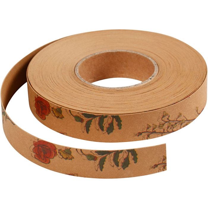 Bandes de tressage, L : 15 mm, ép. 0,55 mm, brun clair, 9.50 m/ 1 rouleau