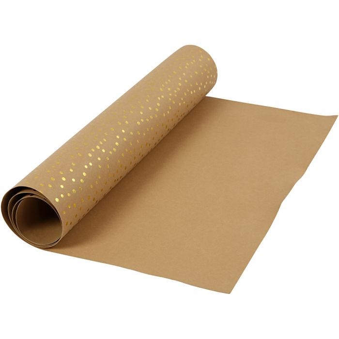 Papier imitation cuir, L : 50 cm, unicolor,film, 350 gr, brun clair, or, 1 m/ 1 rouleau