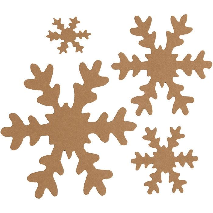 Sneeuwvlok, d 3+5+8+10 cm, 350 gr, beige, 16 stuk/ 1 doos