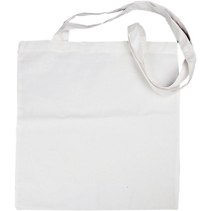 Sac à provisions, dim. 38x42 cm, 130 gr, blanc, 10 pièce/ 1 Pq.