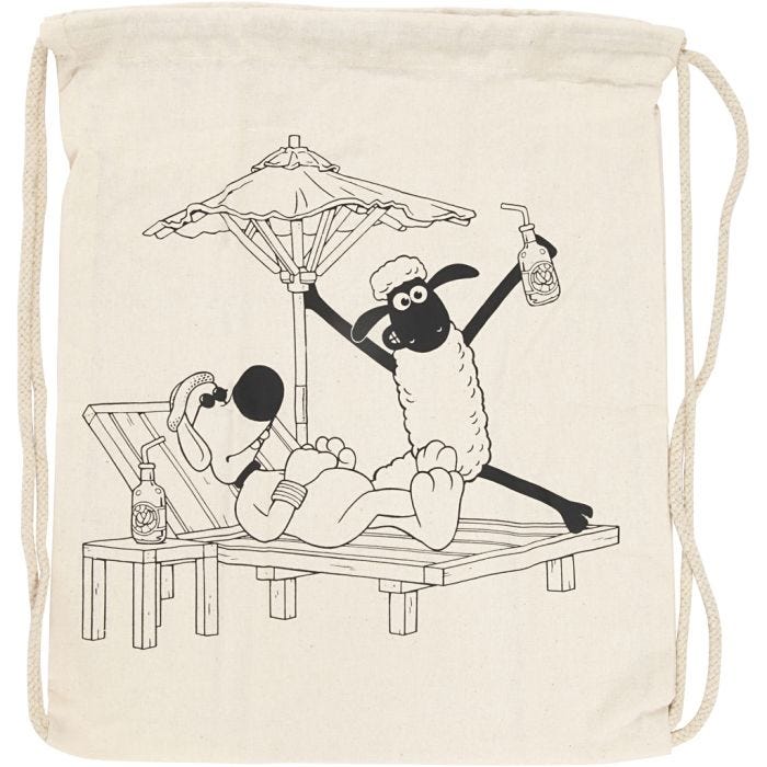 Sac à cordon à colorier, dim. 37x40 cm, 1 pièce
