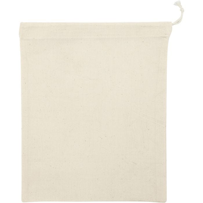 Sac en tissu, dim. 21x25 cm, 110 gr, naturel clair, 5 pièces/ 1 Pq.