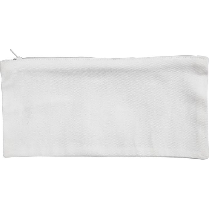 Trousse en coton, dim. 11x23 cm, 210 gr, blanc, 1 pièce