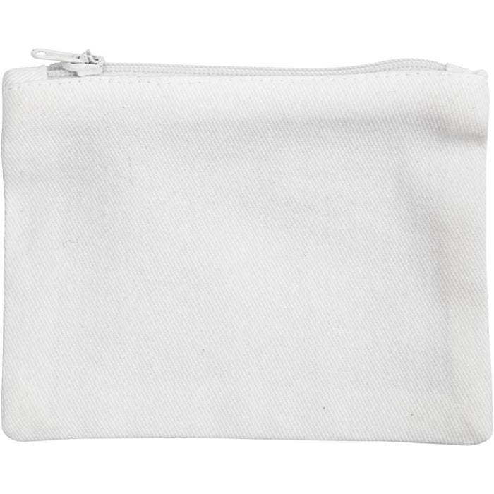 Trousse en coton, dim. 9x12 cm, 210 gr, blanc, 12 pièces/ 1 Pq.