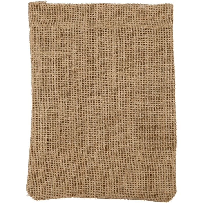 Sac en coton, dim. 15x20 cm, 275 gr, brun, 4 pièces/ 1 Pq.