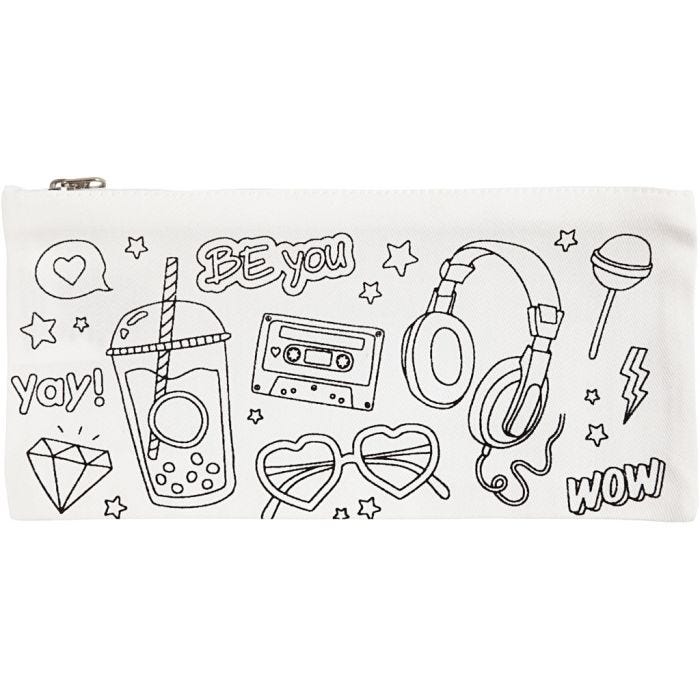 Trousse, dim. 11x23 cm, 210 gr, blanc, 1 pièce