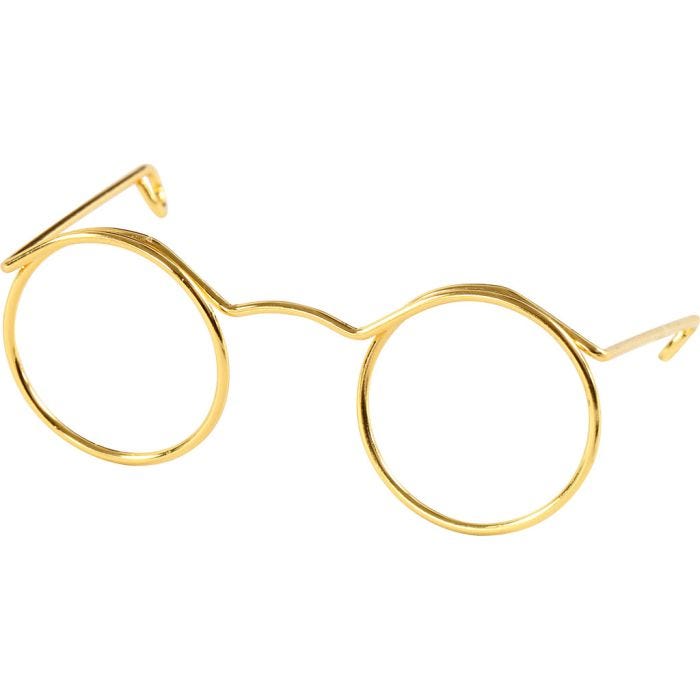 Lunettes, L : 50 mm, diamètre intérieur 17 mm, or, 10 pièces/ 1 Pq.