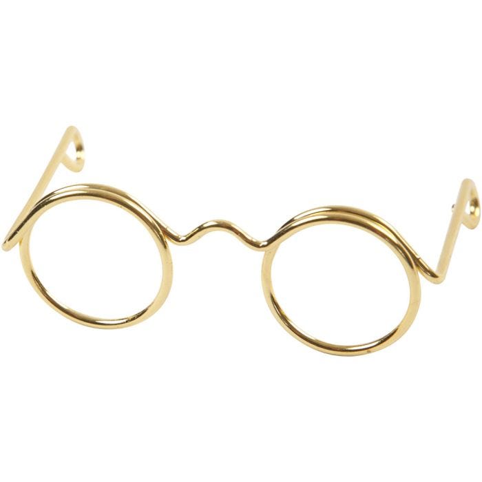 Lunettes, L : 35 mm, diamètre intérieur 13 mm, or, 10 pièces/ 1 Pq.
