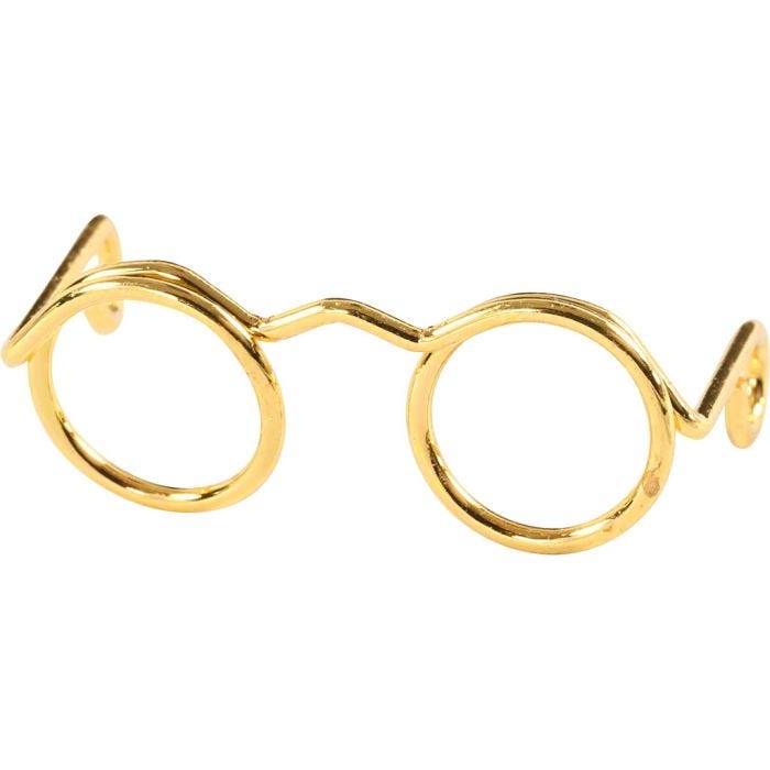 Lunettes, L : 25 mm, or, 10 pièces/ 1 Pq.