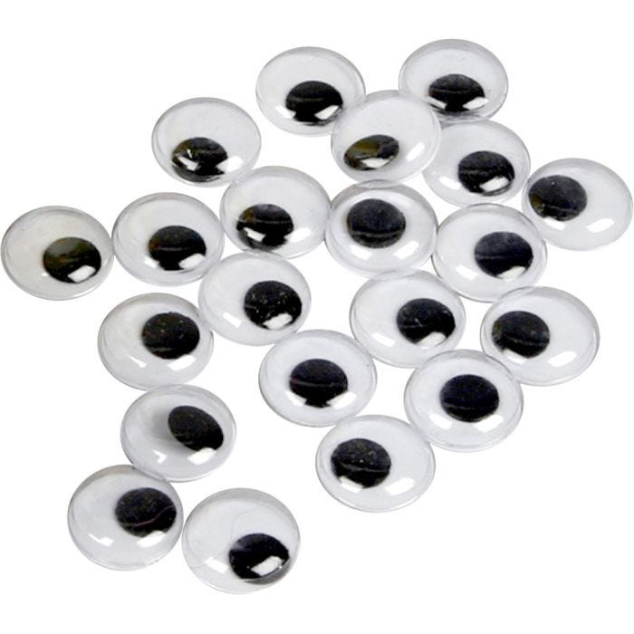 Yeux Mobiles, Non autocollants, d 14 mm, 1000 pièces/ 1 Pq.