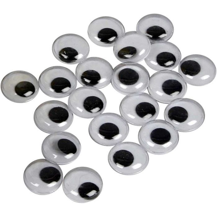 Yeux Mobiles, Non autocollants, d 14 mm, 30 pièces/ 1 Pq.