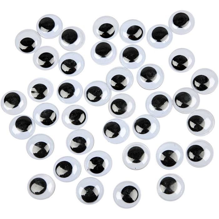 Yeux Mobiles, Non autocollants, d 20 mm, 16 pièces/ 1 Pq.