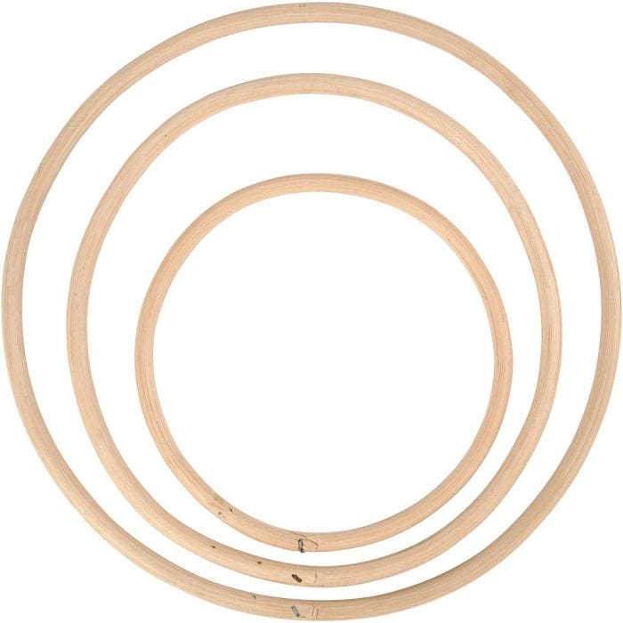 Bamboe ring, d 15,3+20,3+25,5 cm, 3 stuk/ 1 set