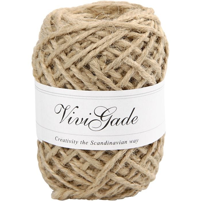 Chanvre naturel, ép. 1-2 mm, naturel, 30 m/ 1 rouleau