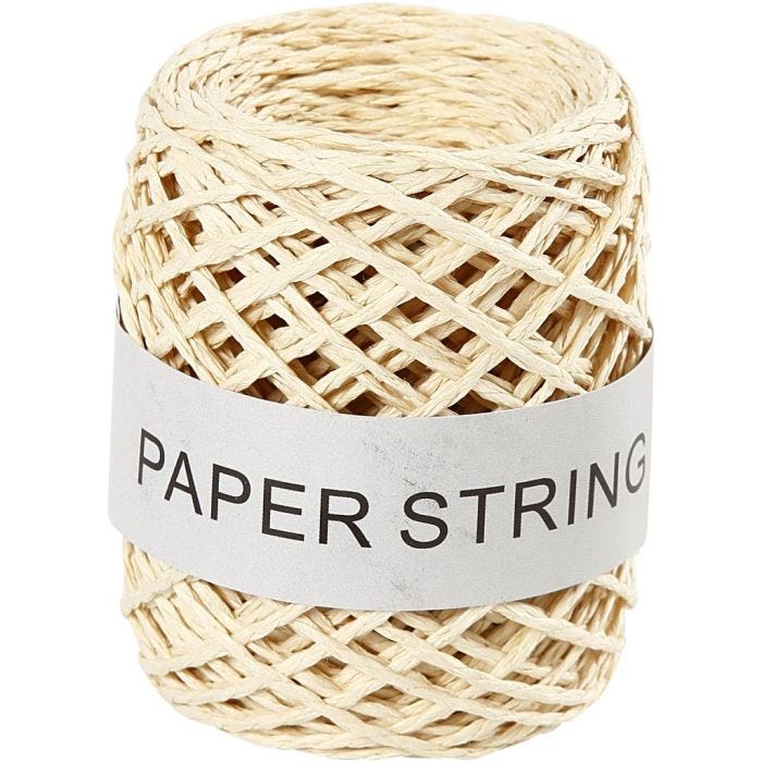Ficelle de papier, ép. 1 mm, naturel, 50 m/ 1 rouleau