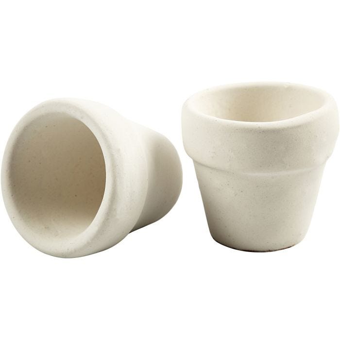 Pots de fleurs, H: 4,6 cm, d 5,2 cm, blanc, 6 pièce/ 1 boîte