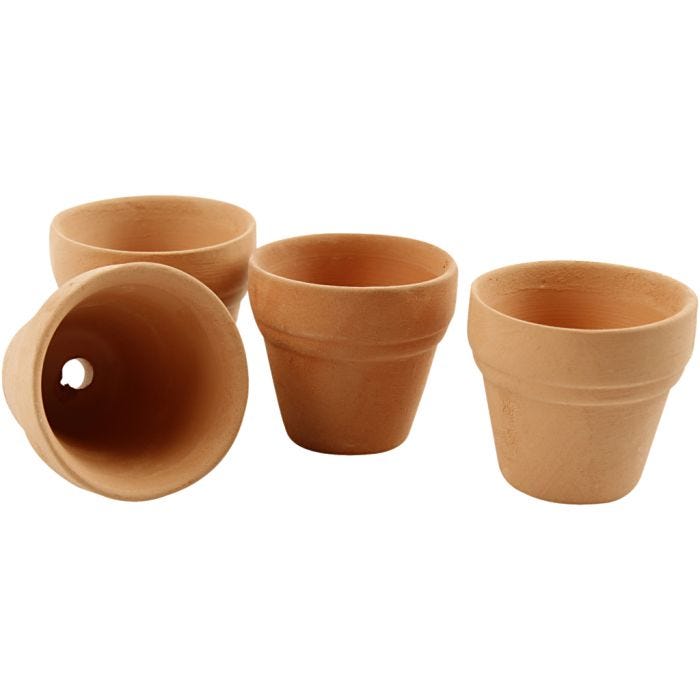 Pots de fleurs, H : 3,1 cm, d 3,4 cm, 48 pièces/ 1 Pq.