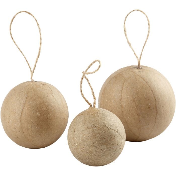 Décorations de Noël, d 4+5+6 cm, 6 pièces/ 1 Pq.