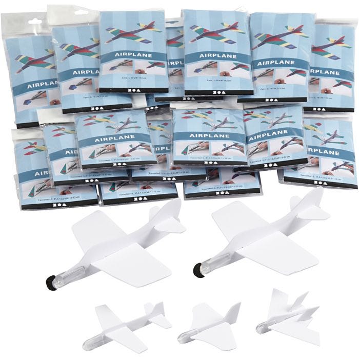 avions, L : 11,5-19 cm, L : 11-17,5 cm, blanc, 50 pièces/ 1 Pq.