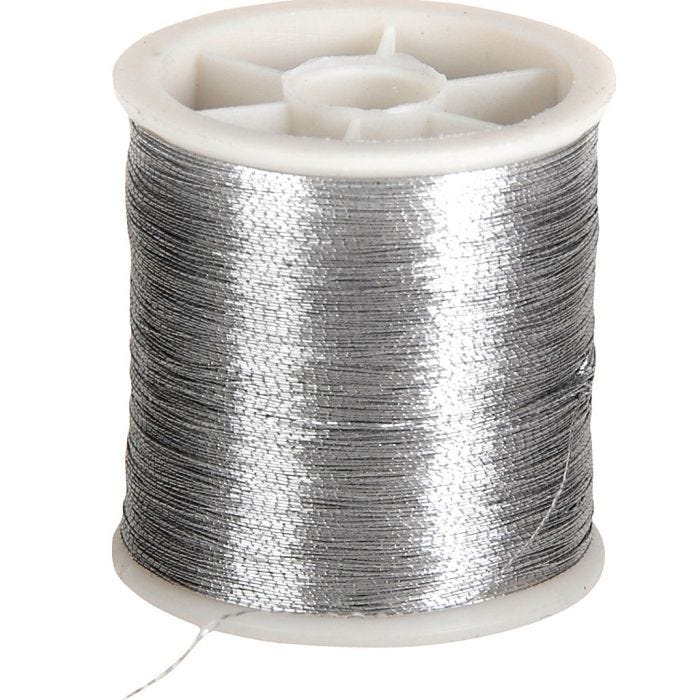 Fil à Coudre, ép. 0,15 mm, argent, 100 m/ 1 rouleau