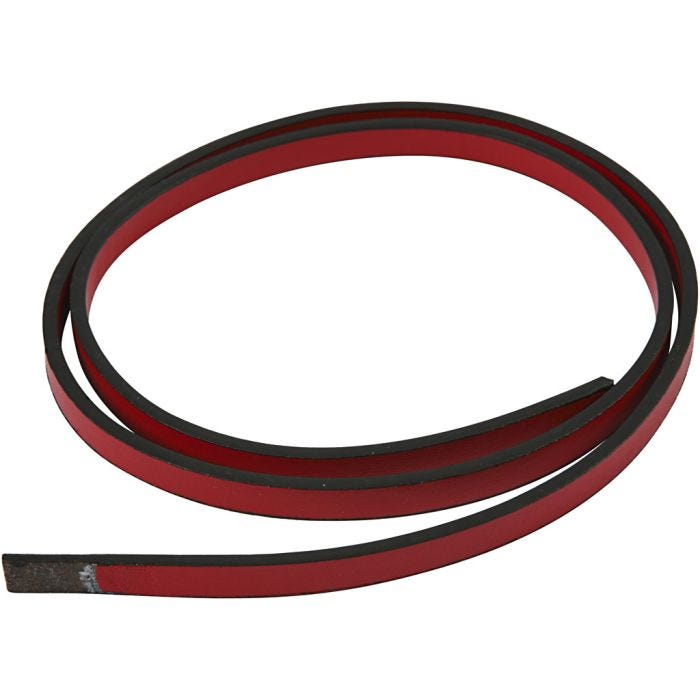 Ceinture Type Cuir, L : 10 mm, ép. 3 mm, rouge, 1 m/ 1 Pq.
