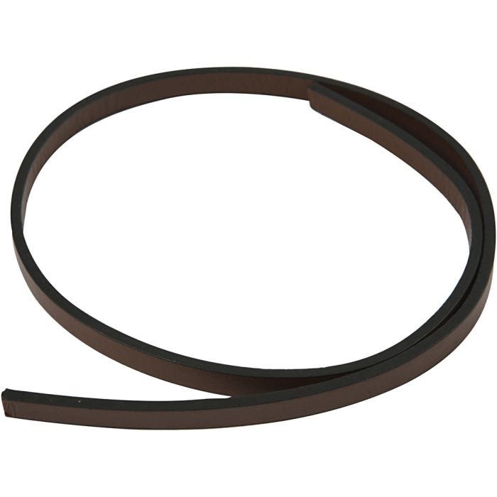 Ceinture Type Cuir, L : 10 mm, ép. 3 mm, brun, 1 m/ 1 Pq.