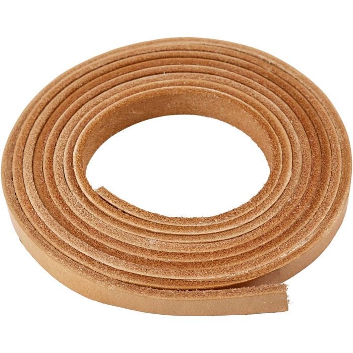 Bande de cuir, L : 10 mm, ép. 3 mm, naturel, 2 m/ 1 Pq.