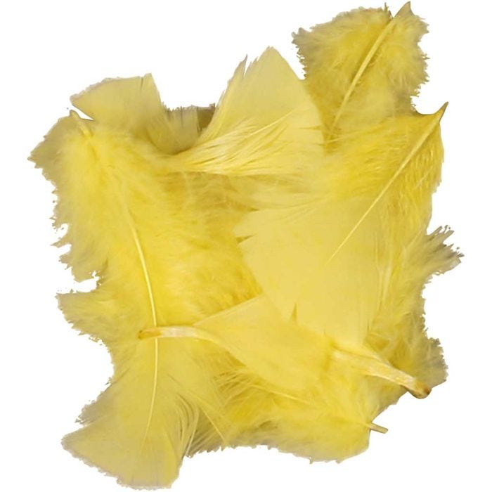 Duvet, dim. 7-8 cm, jaune, 50 gr/ 1 Pq.