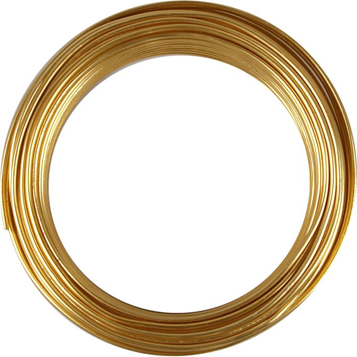 Fil d'aluminium, rond, ép. 3 mm, or, 29 m/ 1 rouleau