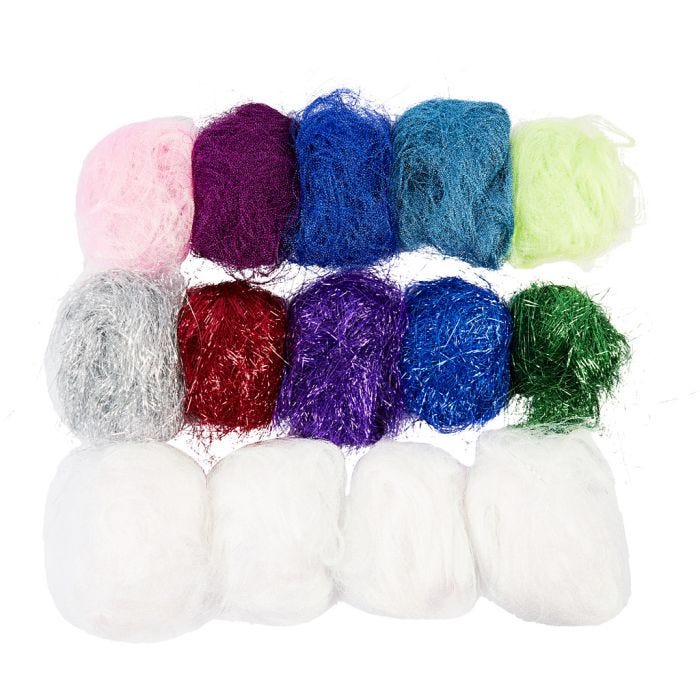 Fibres plastique, ass. de couleurs, 500 gr/ 1 Pq.