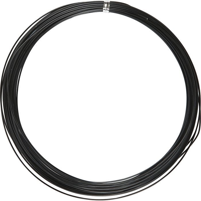 Fil d'aluminium, rond, ép. 1 mm, noir, 16 m/ 1 rouleau