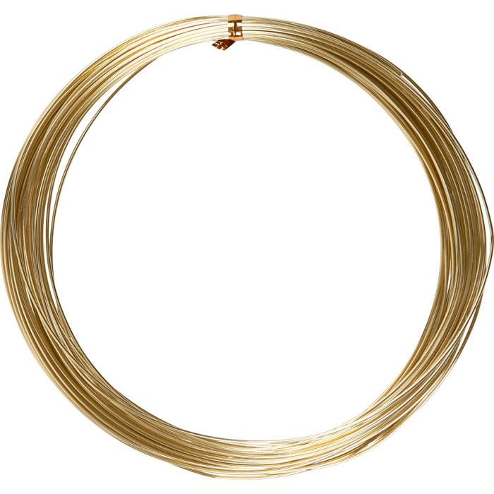 Fil d'aluminium, rond, ép. 1 mm, or, 16 m/ 1 rouleau