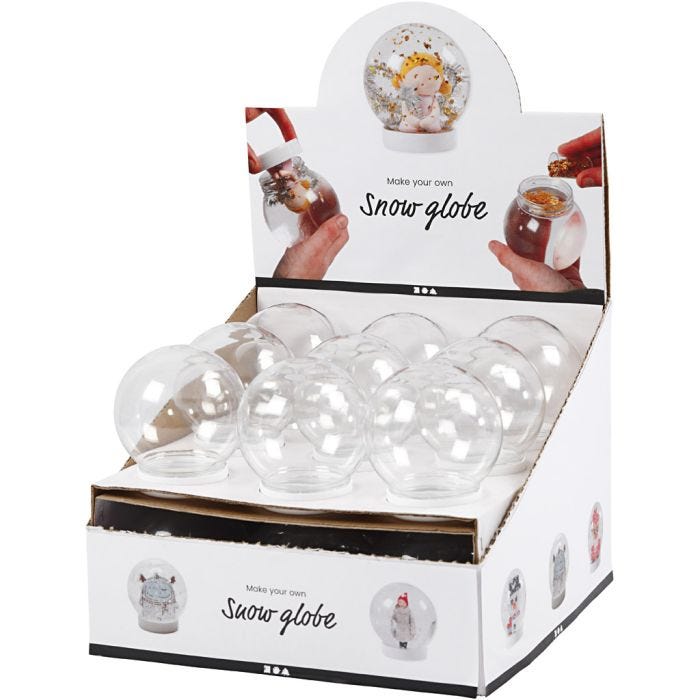 Boule à neige, H : 8,5 cm, d 8 cm, diamètre intérieur 4,7 cm, 18 pièces/ 1 Pq.