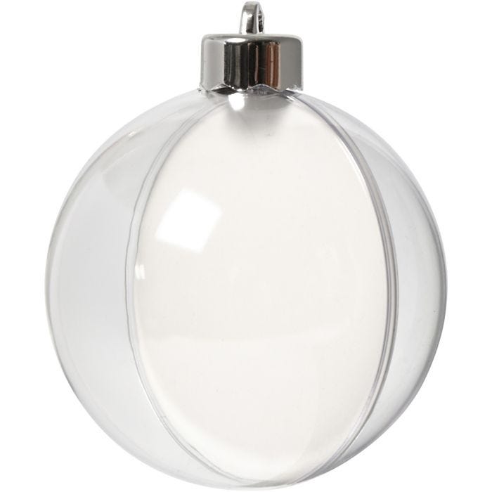 Boule à décorer, d 8 cm, transparent, 5 pièces/ 1 Pq.