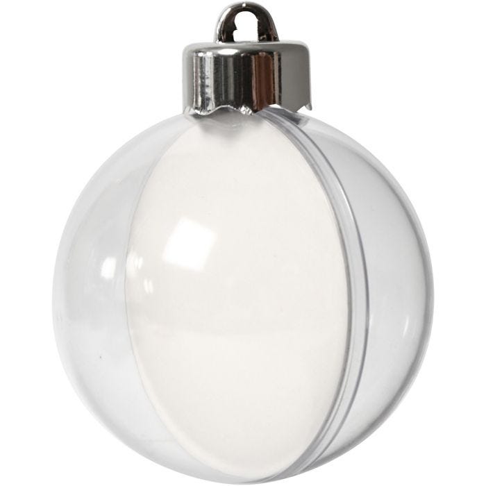 Boule à décorer, d 6 cm, transparent, 8 pièces/ 1 Pq.