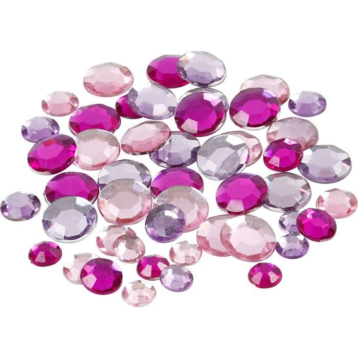 Pierre de strass, Rond, dim. 6+9+12 mm, violet, 360 pièces/ 1 Pq.