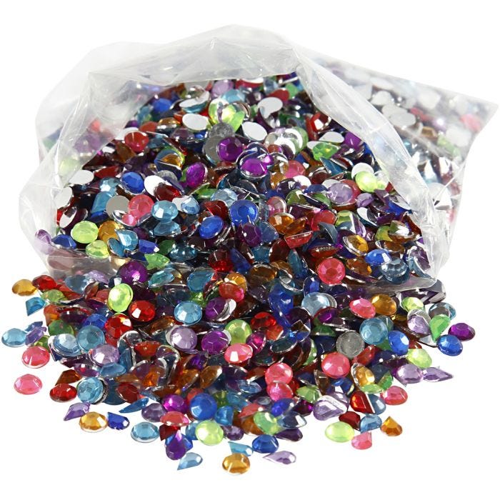 Pierre de strass, dim. 5 mm, 3000 pièces/ 1 Pq.